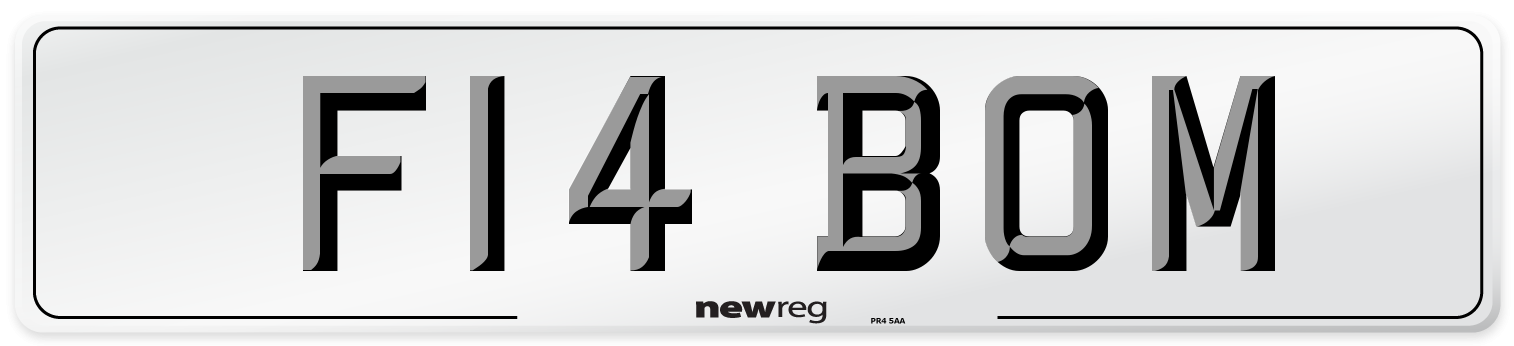 F14 BOM Number Plate from New Reg